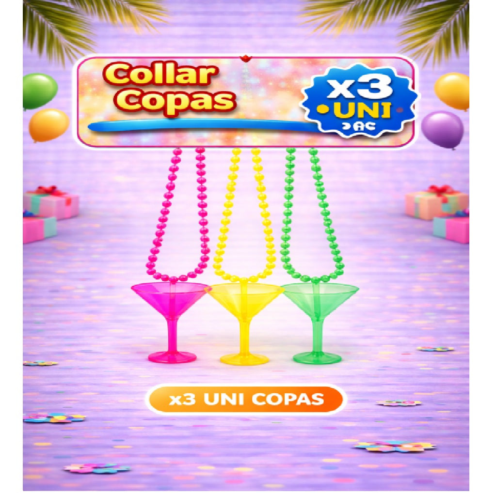 Collares Metálicos Variedades - Accesorio Fiesta y Cotillón