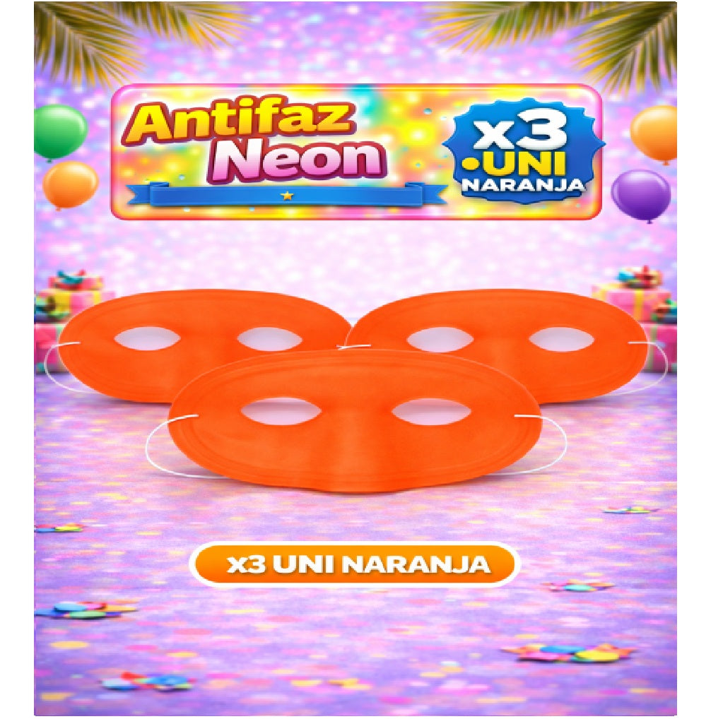 Antifaz Neón x3 - Accesorio Fiesta y Disfraz