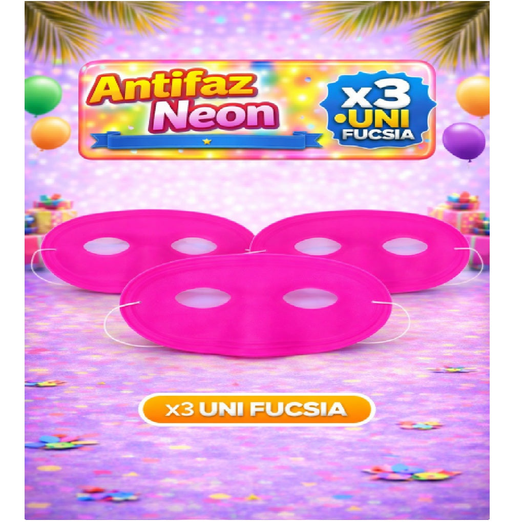 Antifaz Neón x3 - Accesorio Fiesta y Disfraz