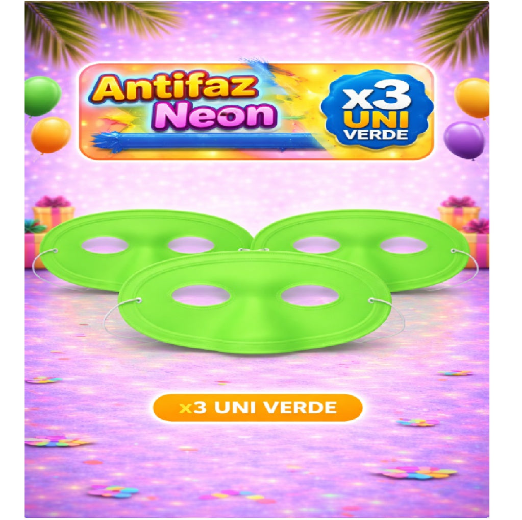 Antifaz Neón x3 - Accesorio Fiesta y Disfraz