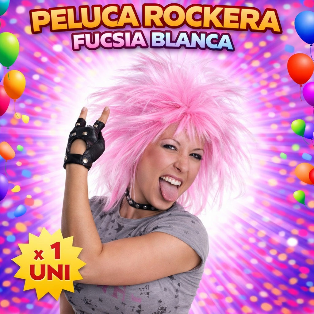 Pelucas de Disfraz Mix Fashion de Colores para Fiesta, Carnaval, Halloween y Cotillón