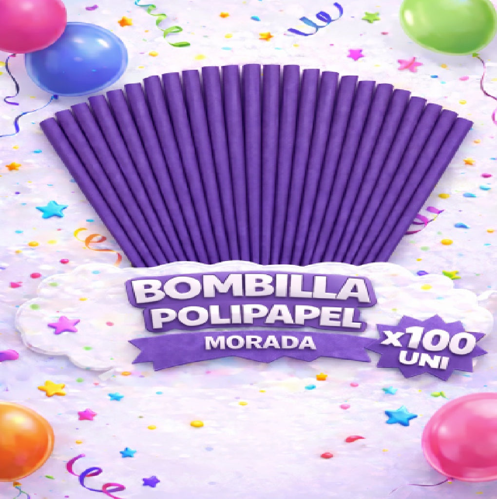 Bombillas Colores x100 Und - Bombillas de Polipapel para Bebidas