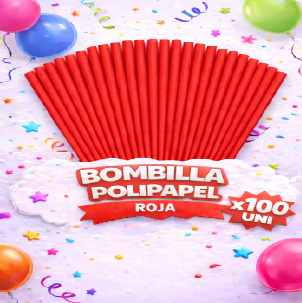 Bombillas Colores x100 Und - Bombillas de Polipapel para Bebidas