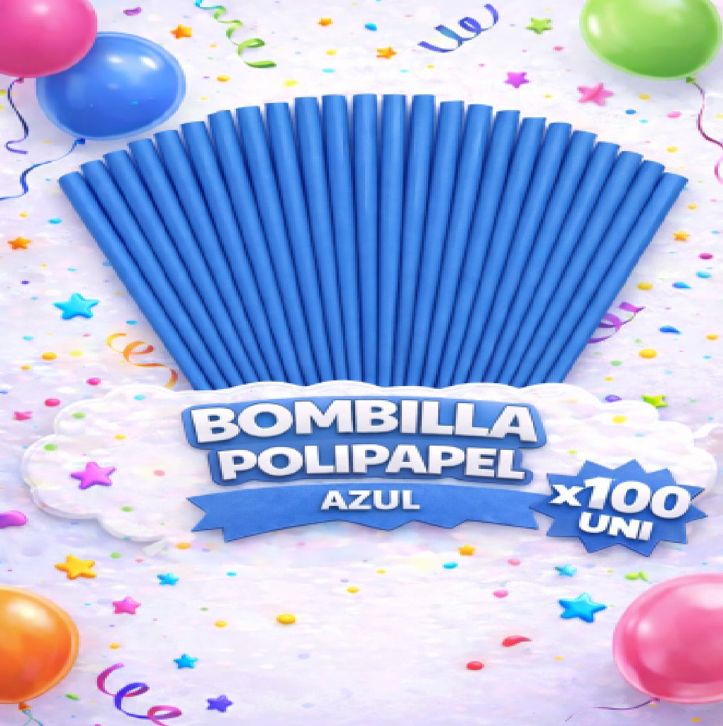 Bombillas Colores x100 Und - Bombillas de Polipapel para Bebidas