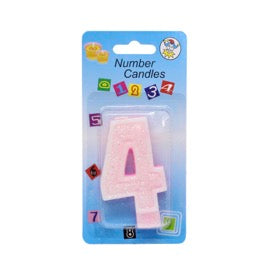 Velas Numerales Rosadas Numeral Rosa N 4