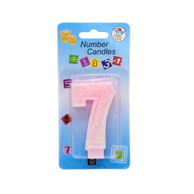 Velas Numerales Rosadas Numeral Rosa N 7