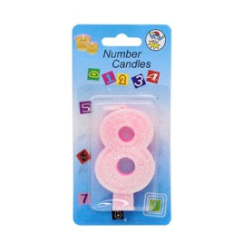 Velas Numerales Rosadas Numeral Rosa N 8