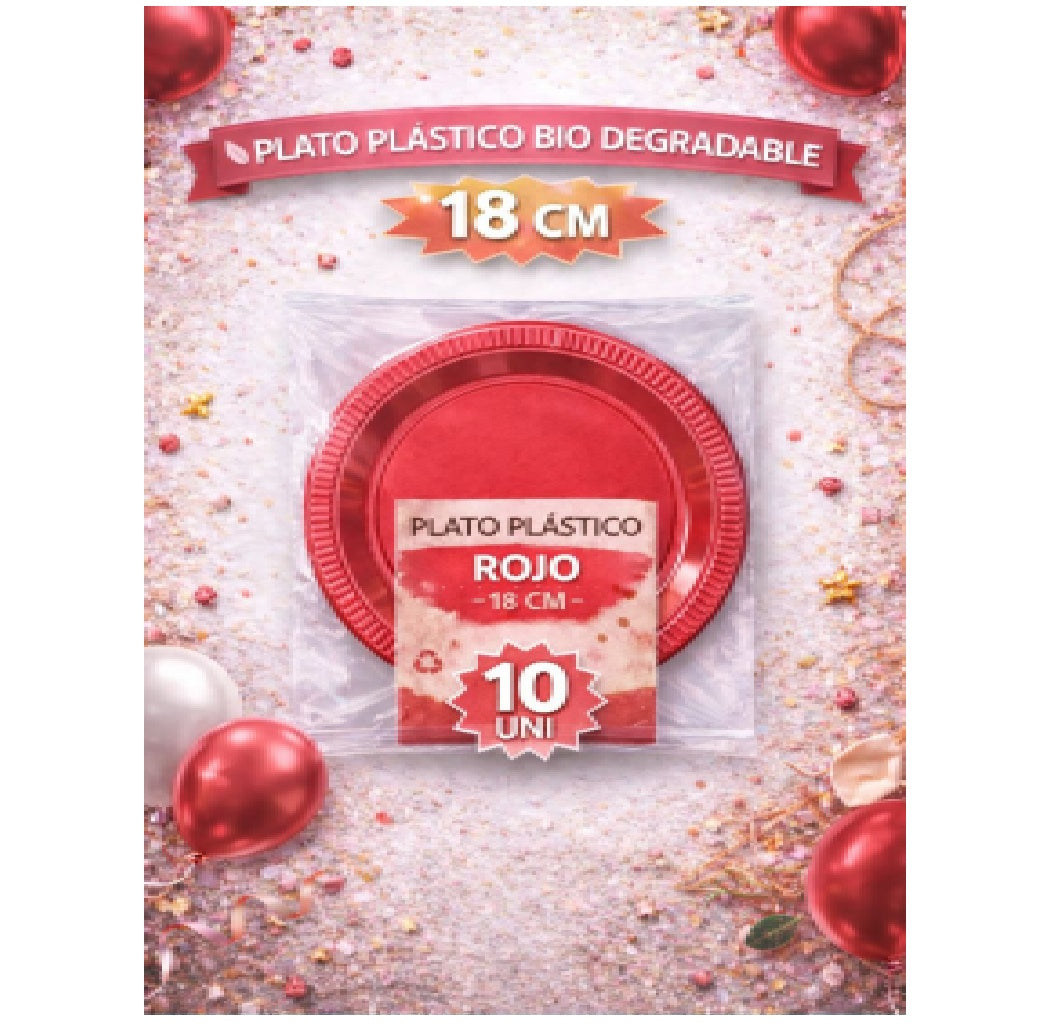Platos Plasticos Bio Degradables 7" x 10 Und