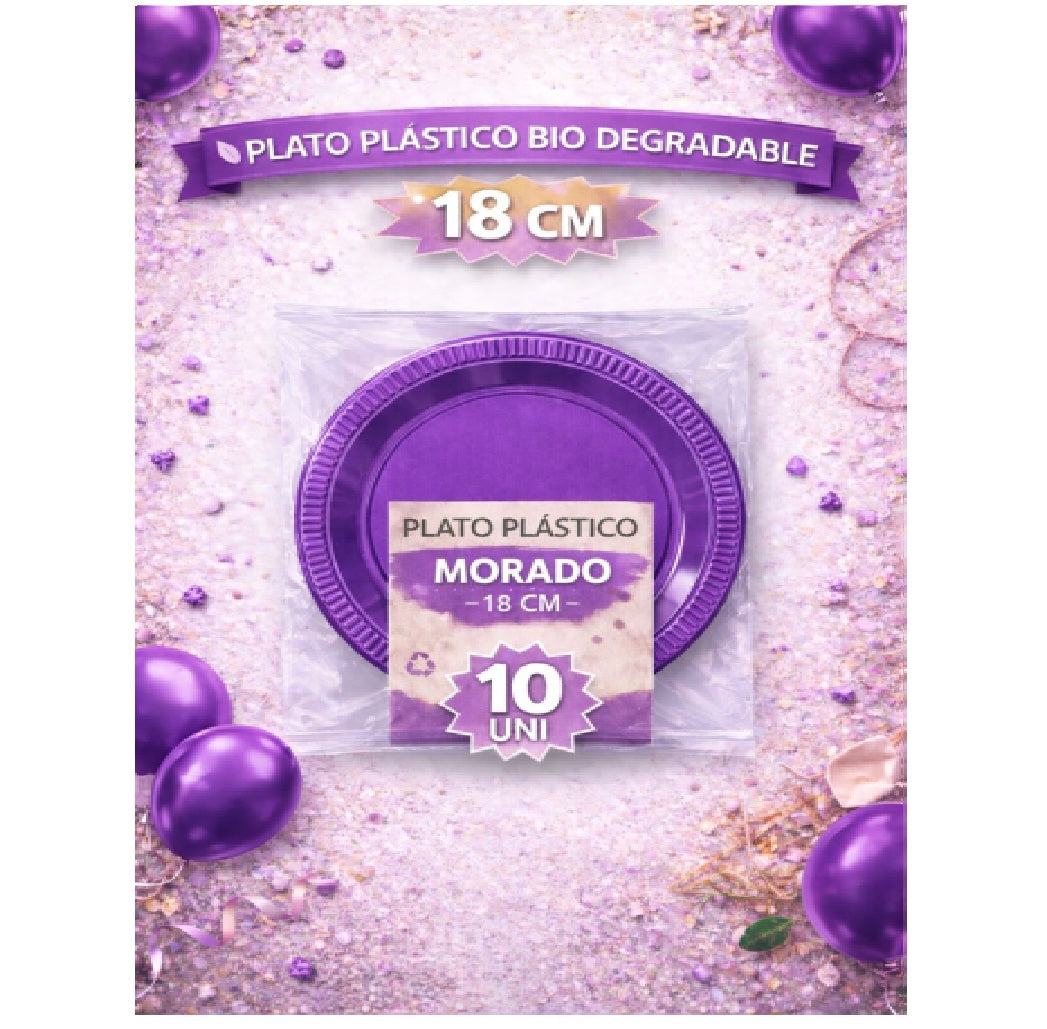 Platos Plasticos Bio Degradables 7" x 10 Und