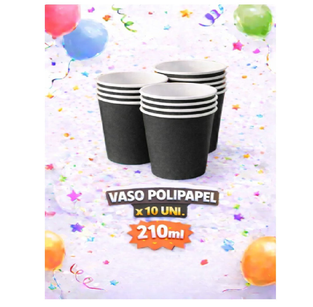 Vaso Polipapel x 10 Colores 210 ML