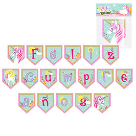 Decoracion De Mesa Unicornio Guirnalda FC Unicornio 3mts x 1