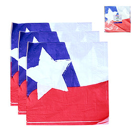 Decoracion De Mesa Fiestas Patrias SERVILLETA BANDERA DE CHILE X 12