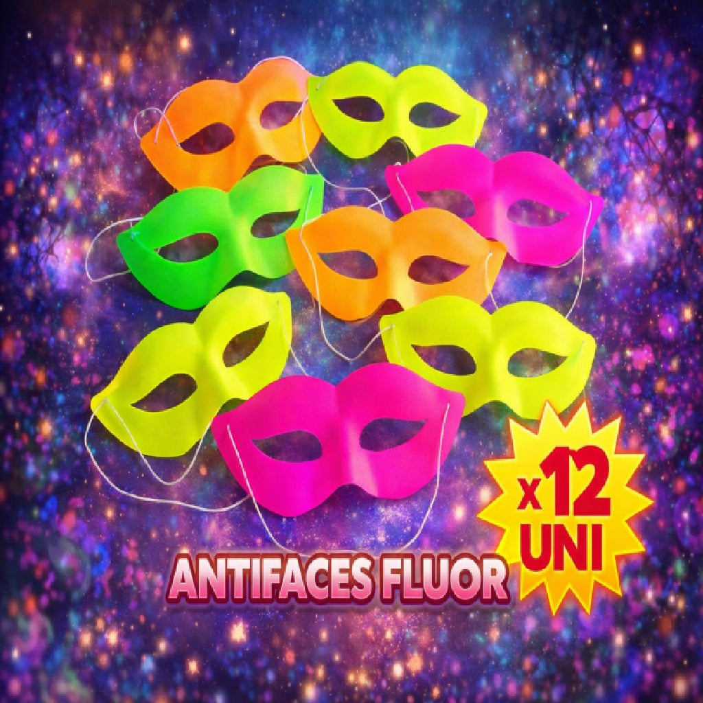 Set 12 Antifaces Flúor – Antifaces para Fiesta, Disfraces y Eventos