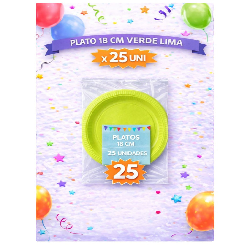 Plato Carton Colores x 25
