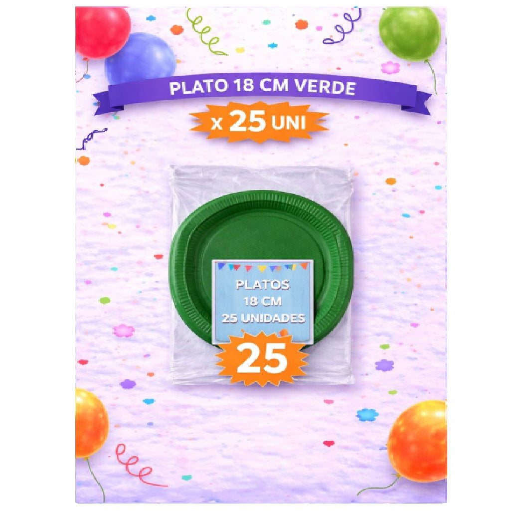 Plato Carton Colores x 25