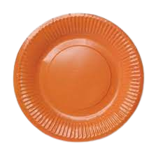 Plato Carton Colores x10 Naranjo
