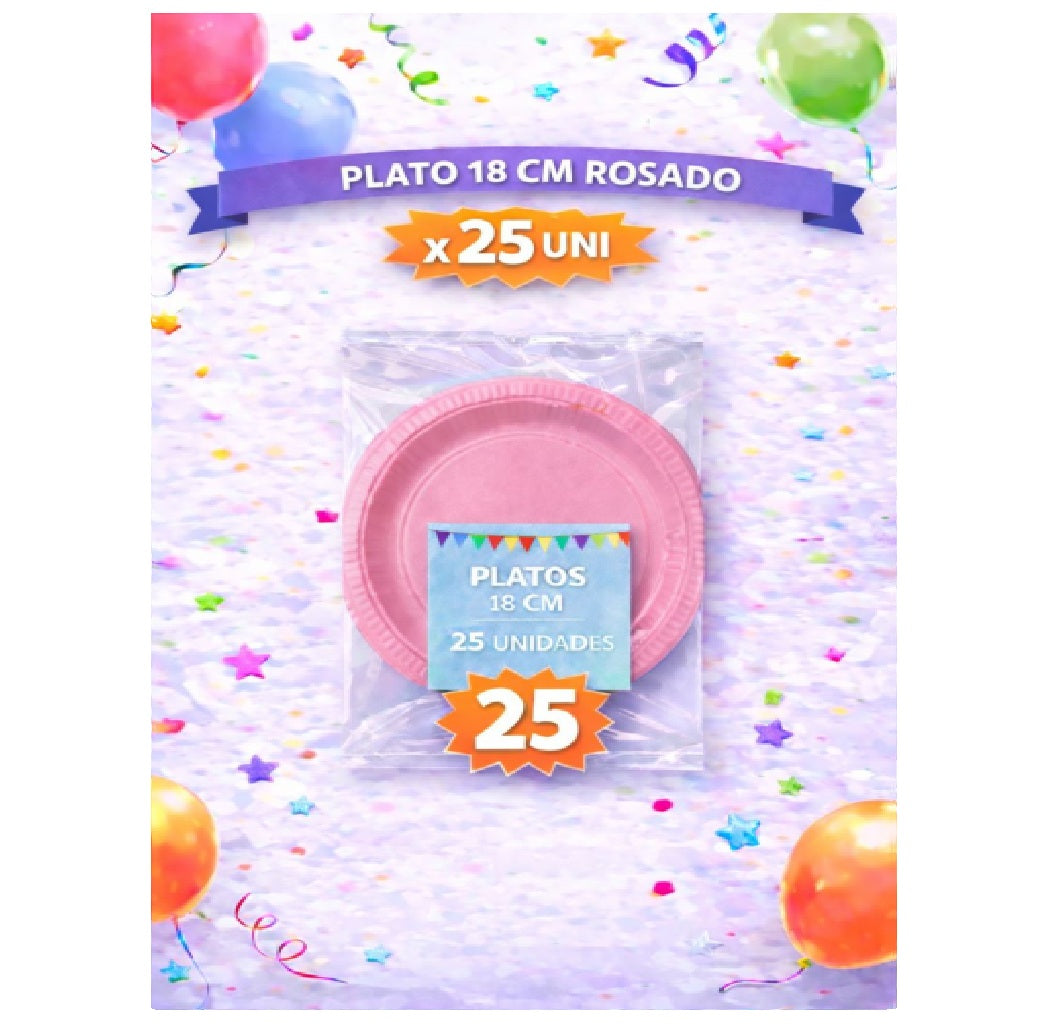 Plato Carton Colores x 25