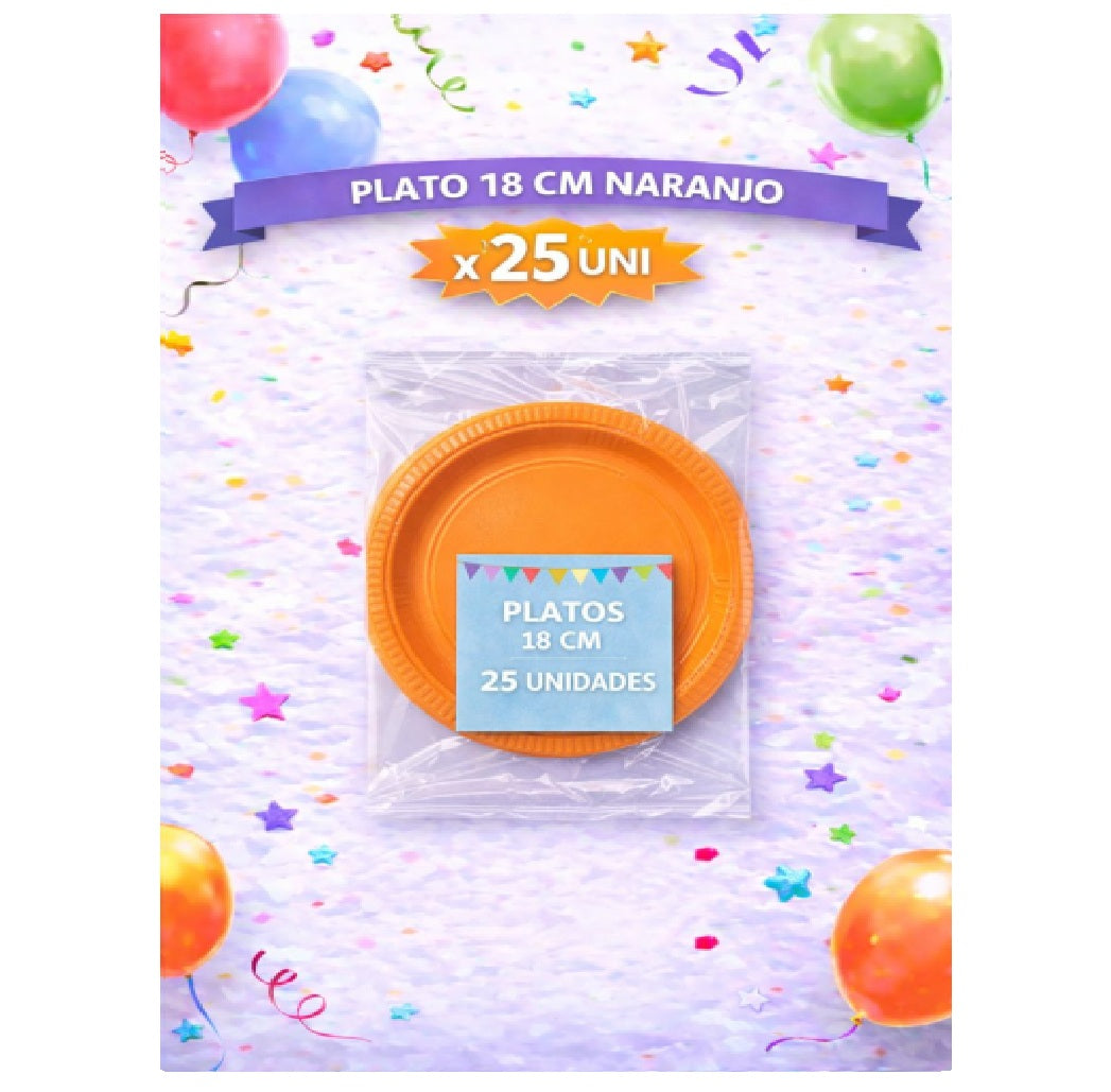 Plato Carton Colores x 25