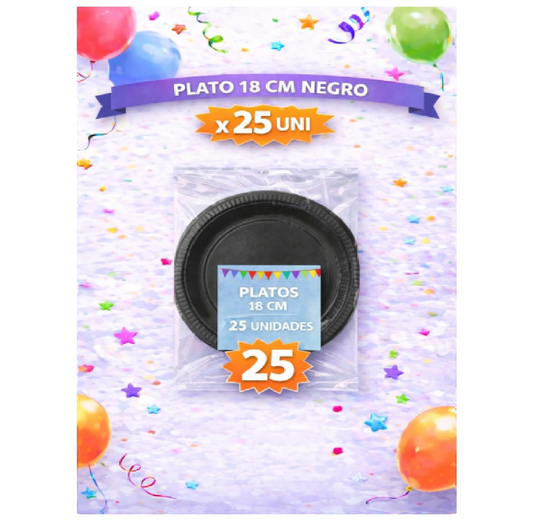 Plato Carton Colores x 25