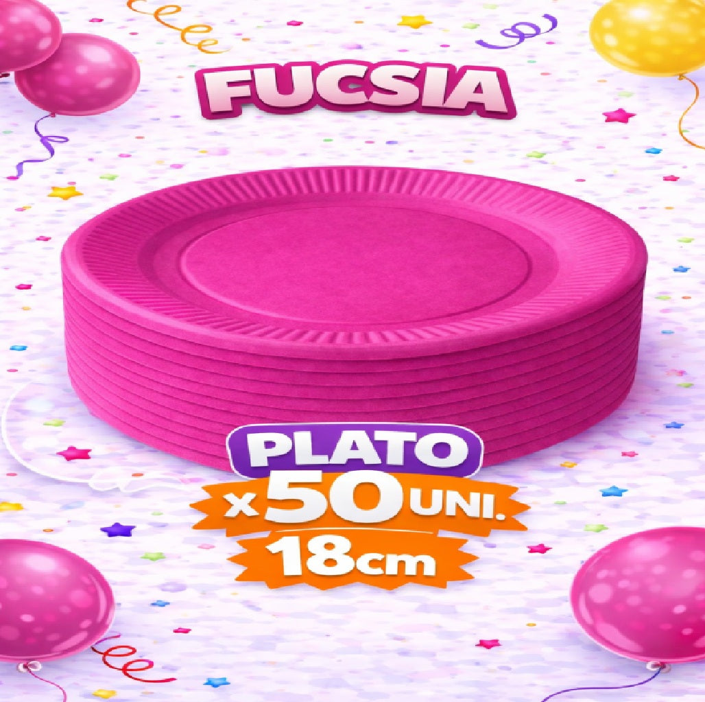 Plato Cartón Colores x 50 Unidades – Platos para Fiesta