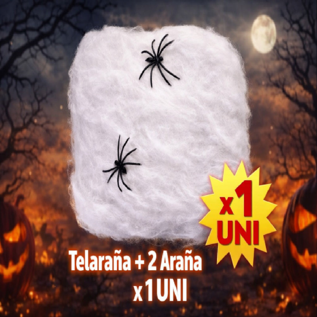 Telarañas con Arañas – Decoración Halloween