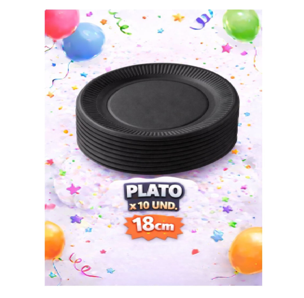 Plato Carton Colores x10