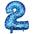 Globo Número Foil Azul Polka con Corazones 26" – Decoración de Cumpleaños