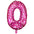 Globo Número Foil Rosa Polka con Corazones 26" – Decoración de Cumpleaños