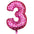 Globo Número Foil Rosa Polka con Corazones 26" – Decoración de Cumpleaños