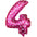 Globo Número Foil Rosa Polka con Corazones 26" – Decoración de Cumpleaños