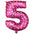 Globo Número Foil Rosa Polka con Corazones 26" – Decoración de Cumpleaños