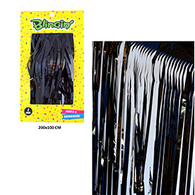 Cortinas Metalicas 200 x 100 cm Colores Solidos Negro