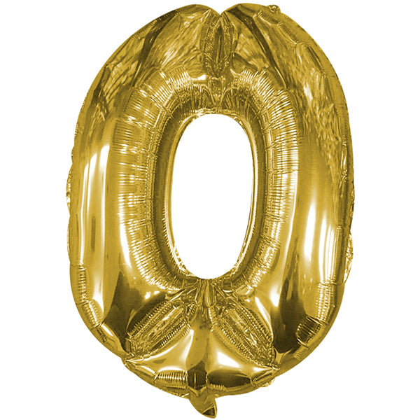 Foil Numerales Metal Dorado 32 Pulgadas N 0