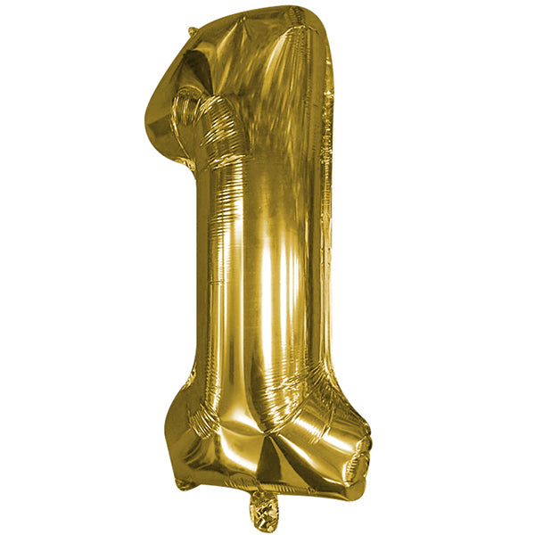 Foil Numerales Metal Dorado 32 Pulgadas N 1