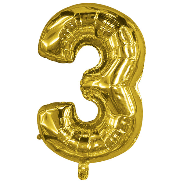 Foil Numerales Metal Dorado 32 Pulgadas N 3