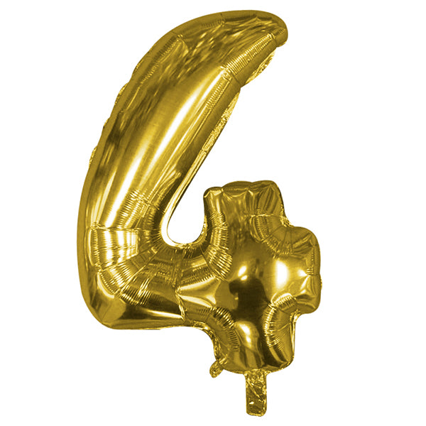 Foil Numerales Metal Dorado 32 Pulgadas N 4