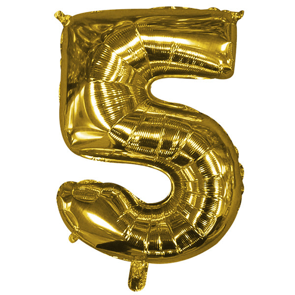 Foil Numerales Metal Dorado 32 Pulgadas N 5