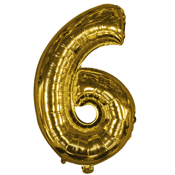 Foil Numerales Metal Dorado 32 Pulgadas N 6
