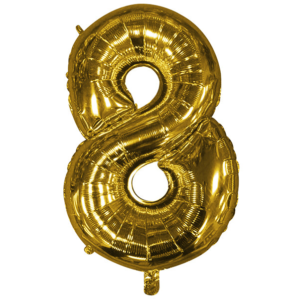 Foil Numerales Metal Dorado 32 Pulgadas N 8