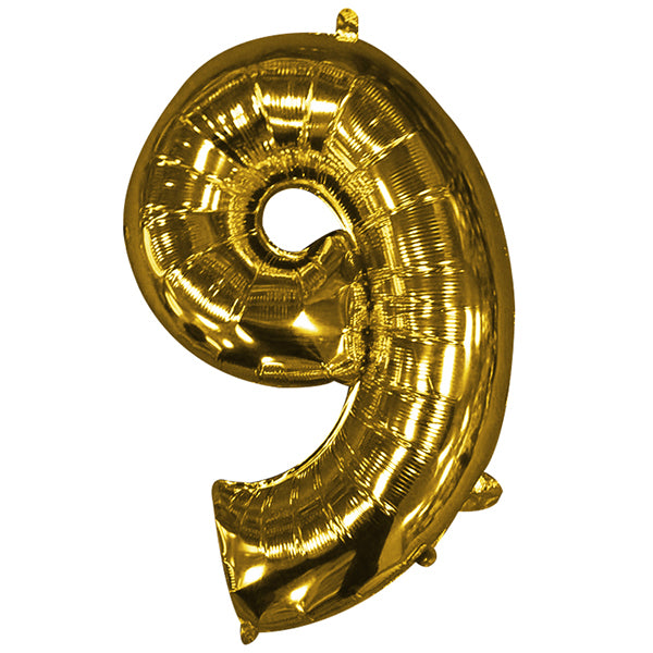 Foil Numerales Metal Dorado 32 Pulgadas N 9