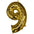 Foil Numerales Metal Dorado 32 Pulgadas N 9
