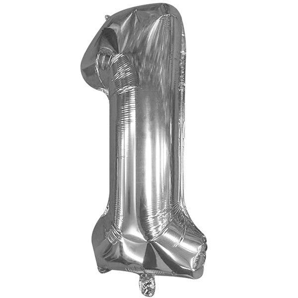 Foil Numerales Metal Plata 32 Pulgadas N 1