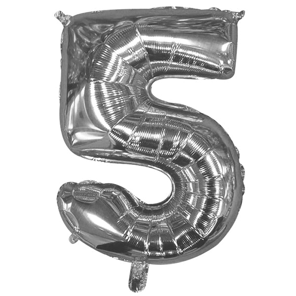 Foil Numerales Metal Plata 32 Pulgadas N 5