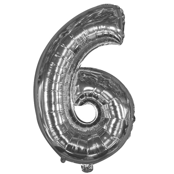 Foil Numerales Metal Plata 32 Pulgadas N 6