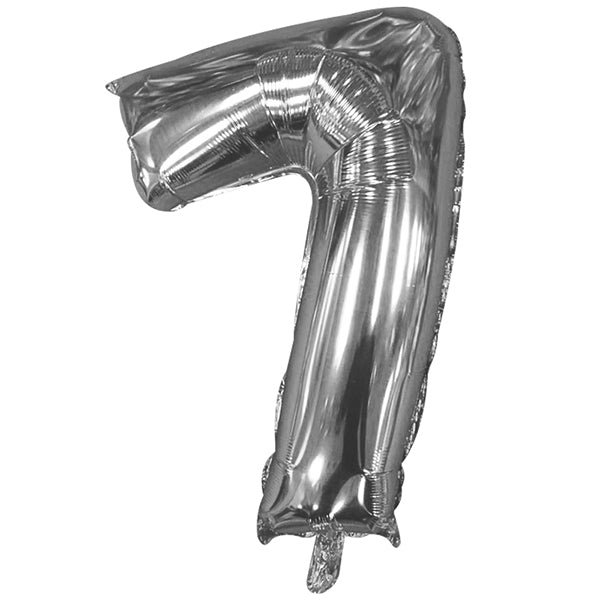 Foil Numerales Metal Plata 32 Pulgadas N 7