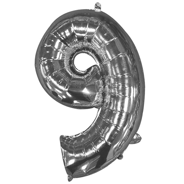 Foil Numerales Metal Plata 32 Pulgadas N 9