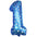 Globo Número Foil Azul Polka con Corazones 32" – Decoración de Cumpleaños