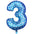Globo Número Foil Azul Polka con Corazones 32" – Decoración de Cumpleaños