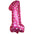 Globo Número Foil Rosa Polka con Corazones 32" – Decoración de Cumpleaños