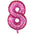 Globo Número Foil Rosa Polka con Corazones 32" – Decoración de Cumpleaños